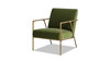 Aerin 24.5" Hammered Brass Upholstered Accent Arm Chair, Olive Green