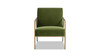 Aerin 24.5" Hammered Brass Upholstered Accent Arm Chair, Olive Green