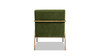 Aerin 24.5" Hammered Brass Upholstered Accent Arm Chair, Olive Green