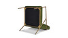 Aerin 24.5" Hammered Brass Upholstered Accent Arm Chair, Olive Green