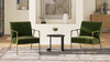 Aerin 24.5" Hammered Brass Upholstered Accent Arm Chair, Olive Green