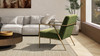 Aerin 24.5" Hammered Brass Upholstered Accent Arm Chair, Olive Green