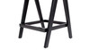 Milan 25.5" Modern Resin Webbing Back Counter Stool with Arms, Set of 3, Ebony Black Bouclé