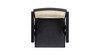 Milan 25.5" Modern Resin Webbing Back Counter Stool with Arms, Set of 3, Ebony Black Bouclé