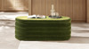Fuji 49" Upholstered Oval Storage Bench, Olive Green