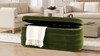 Fuji 49" Upholstered Oval Storage Bench, Olive Green