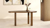 Melvin 60" Modern Oak Oblong Oval Console Desk, Café Brown