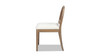 Leon Arched Back Wood & Upholstered Dining Chair, Set of 2, Ivory White Bouclé