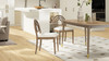 Leon Arched Back Wood & Upholstered Dining Chair, Set of 2, Ivory White Bouclé