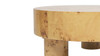 Nebula 35.5" Burl Wood Round Pillar Leg Coffee Table, Warm Natural Brown