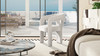 Sydney 25" Fully Upholstered Barrel Dining Chair, Multi-Greige Beige