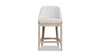 Newport 26.5" Coastal Curved Back Upholstered Counter Stool, Two-Tone Neutral Gray