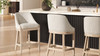 Newport 26.5" Coastal Curved Back Upholstered Counter Stool, Two-Tone Neutral Gray