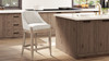 Newport 26.5" Coastal Curved Back Upholstered Counter Stool, Two-Tone Neutral Gray
