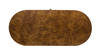 Jesse 55.5"  Burl Wood Single Drawer Oval Computer Desk, Dark Brown