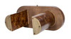 Jesse 55.5"  Burl Wood Single Drawer Oval Computer Desk, Dark Brown