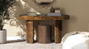 Jesse 55.5"  Burl Wood Single Drawer Oval Computer Desk, Dark Brown
