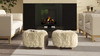 Enchante 24.5" New Zealand Sheepskin Rectangular Accent Ottoman