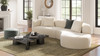Mallory 134.5" Sofa-in-a-Box RAF Curved Sectional Sofa, Porcelain Light Beige