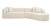 Mallory 134.5" Sofa-in-a-Box RAF Curved Sectional Sofa, Porcelain Light Beige