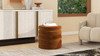 Fuji 19" Oversized Round Storage Ottoman, Burnt Orange