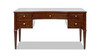 Dauphin Gold Accent 5-Drawer Wood Executive Desk, Walnut Brown