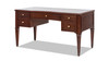 Dauphin Gold Accent 5-Drawer Wood Executive Desk, Walnut Brown