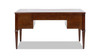 Dauphin Gold Accent 5-Drawer Wood Executive Desk, Walnut Brown