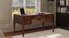 Dauphin Gold Accent 5-Drawer Wood Executive Desk, Walnut Brown