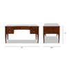 Dauphin Gold Accent 5-Drawer Wood Executive Desk, Walnut Brown