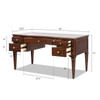 Dauphin Gold Accent 5-Drawer Wood Executive Desk, Walnut Brown