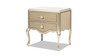 Helena 25" 2-Drawer Storage Side Table, Natural Birch Brown & Soft Gold