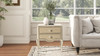 Helena 25" 2-Drawer Storage Side Table, Natural Birch Brown & Soft Gold