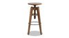 Spencer Minimalist Oak Wood Adjustable Bar Counter Stool, Walnut Brown