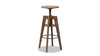 Spencer Minimalist Oak Wood Adjustable Bar Counter Stool, Walnut Brown
