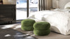 Nest 19.5" Low Round Upholstered Ottoman, Moss Green