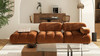 Marcel 36" Bubble Modular Modern Cocktail Ottoman, Burnt Orange