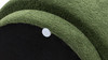 Fuji 15" Mushroom Footstool Ottoman, Moss Green Fleeced Teddy