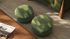 Fuji 15" Mushroom Footstool Ottoman, Moss Green Fleeced Teddy