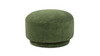 Fuji 15" Mushroom Footstool Ottoman, Moss Green Fleeced Teddy