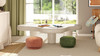 Fuji 15" Mushroom Footstool Ottoman, Spice Orange Fleeced Teddy