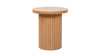 Kenzie 19.5" Fluted Pillar Round Accent Side Table, Light Natural Brown