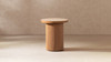 Kenzie 19.5" Fluted Pillar Round Accent Side Table, Light Natural Brown