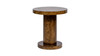 Bolin 18" Round Pillar Burl Wood Accent Side Table, Walnut Brown