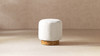 Tilly 16.5" Round Fur Upholstered & Burl Pouf Ottoman, Cottontail White