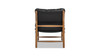 Oxford 26.5" Leather Mid-Century Modern Accent Chair, Noir Black