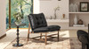 Oxford 26.5" Leather Mid-Century Modern Accent Chair, Noir Black