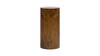 Nebula 29.5" Burl Accent Pillar Side Table, Medium Brown Walnut