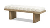 Bella 52" Upholstered Modern Accent Bench, Ivory White Bouclé