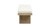 Bella 52" Upholstered Modern Accent Bench, Ivory White Bouclé